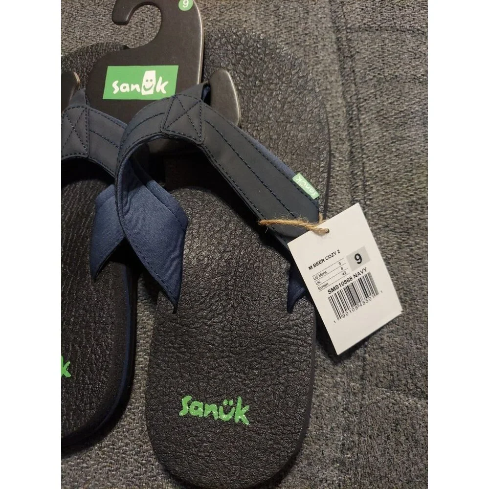Sanuk Beer Cozy Coaster Mens 9‎ Comfort Flip Flop Sandals Beach Summer Casual